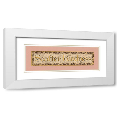 Scatter Kindness White Modern Wood Framed Art Print with Double Matting by Williams, Todd