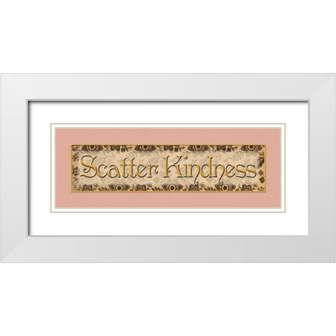 Scatter Kindness White Modern Wood Framed Art Print with Double Matting by Williams, Todd