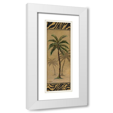 Global Palm II White Modern Wood Framed Art Print with Double Matting by Williams, Todd