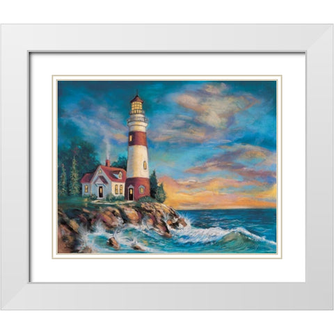 Lighthouse White Modern Wood Framed Art Print with Double Matting by Williams, Todd