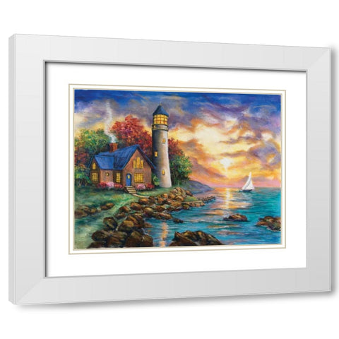 Departure White Modern Wood Framed Art Print with Double Matting by Williams, Todd
