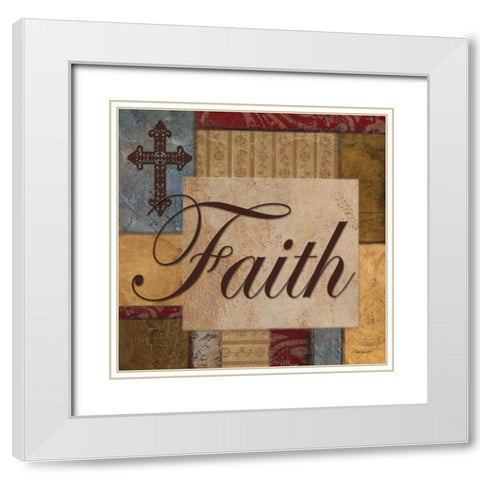 Faith White Modern Wood Framed Art Print with Double Matting by Williams, Todd