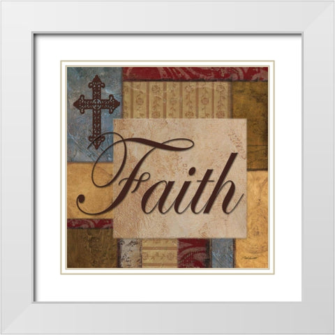Faith White Modern Wood Framed Art Print with Double Matting by Williams, Todd
