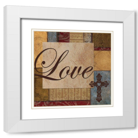 Love White Modern Wood Framed Art Print with Double Matting by Williams, Todd