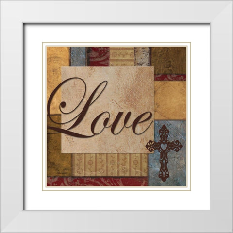 Love White Modern Wood Framed Art Print with Double Matting by Williams, Todd