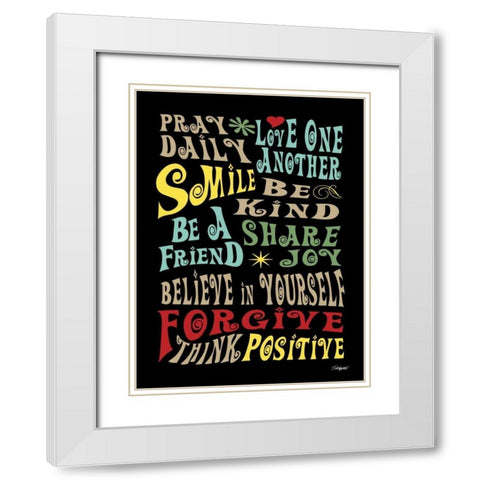 Words to Live By II White Modern Wood Framed Art Print with Double Matting by Williams, Todd