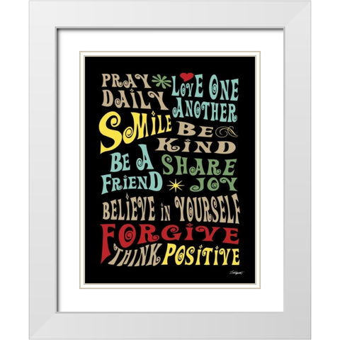 Words to Live By II White Modern Wood Framed Art Print with Double Matting by Williams, Todd