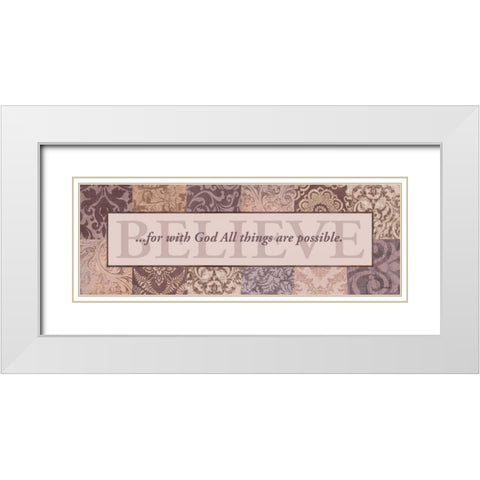 Believe White Modern Wood Framed Art Print with Double Matting by Williams, Todd