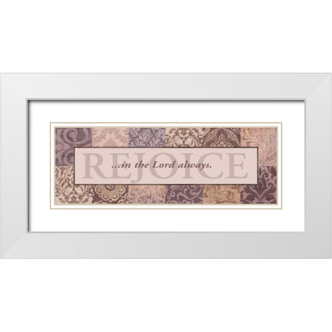 Rejoice White Modern Wood Framed Art Print with Double Matting by Williams, Todd