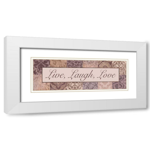 Live - Laugh - Love White Modern Wood Framed Art Print with Double Matting by Williams, Todd