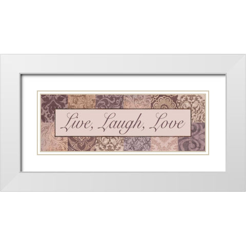Live - Laugh - Love White Modern Wood Framed Art Print with Double Matting by Williams, Todd
