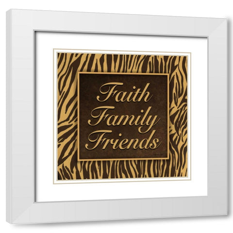 Faith - Family - Friends II White Modern Wood Framed Art Print with Double Matting by Williams, Todd