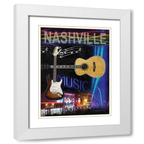 Nashville White Modern Wood Framed Art Print with Double Matting by Williams, Todd