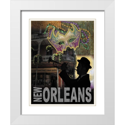 New Orleans White Modern Wood Framed Art Print with Double Matting by Williams, Todd