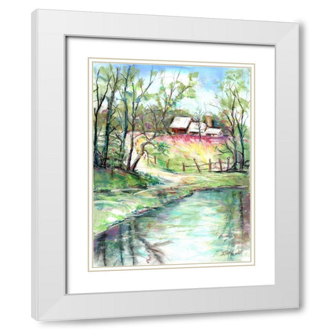 George Washington Carver Pond White Modern Wood Framed Art Print with Double Matting by Williams, Todd