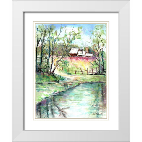 George Washington Carver Pond White Modern Wood Framed Art Print with Double Matting by Williams, Todd