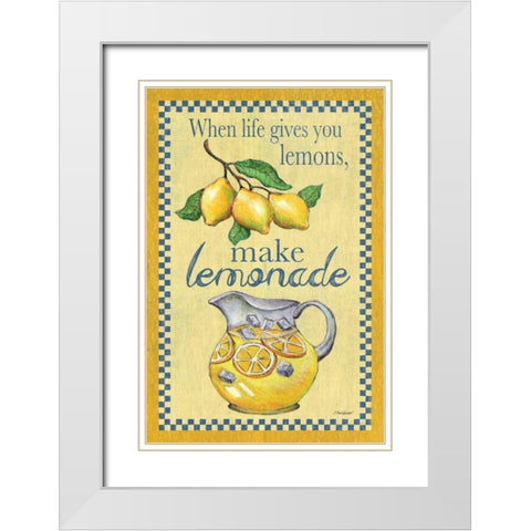 Make Lemonade White Modern Wood Framed Art Print with Double Matting by Williams, Todd