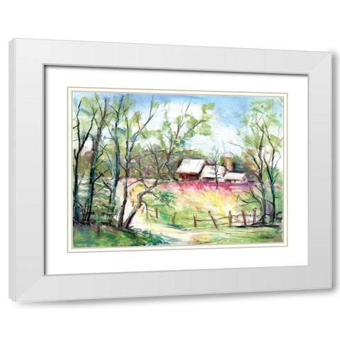 Spring Farm White Modern Wood Framed Art Print with Double Matting by Williams, Todd