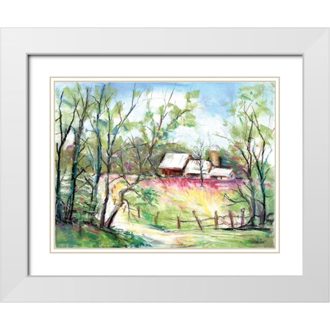 Spring Farm White Modern Wood Framed Art Print with Double Matting by Williams, Todd