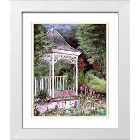 Garden Retreat I White Modern Wood Framed Art Print with Double Matting by Williams, Todd