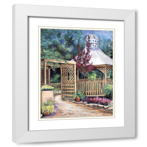 Garden Retreat II White Modern Wood Framed Art Print with Double Matting by Williams, Todd