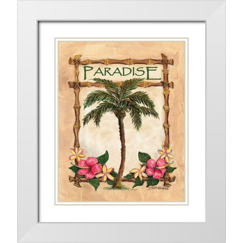 Paradise Palm White Modern Wood Framed Art Print with Double Matting by Williams, Todd