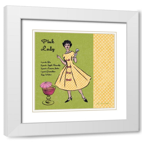 Pink Lady White Modern Wood Framed Art Print with Double Matting by Ven Vertloh, Lisa