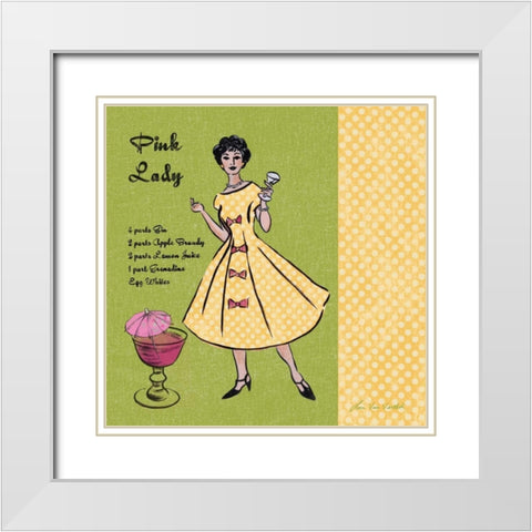 Pink Lady White Modern Wood Framed Art Print with Double Matting by Ven Vertloh, Lisa