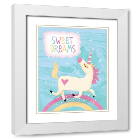 Unicorn I White Modern Wood Framed Art Print with Double Matting by Woo, Teresa