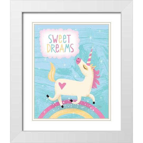 Unicorn I White Modern Wood Framed Art Print with Double Matting by Woo, Teresa