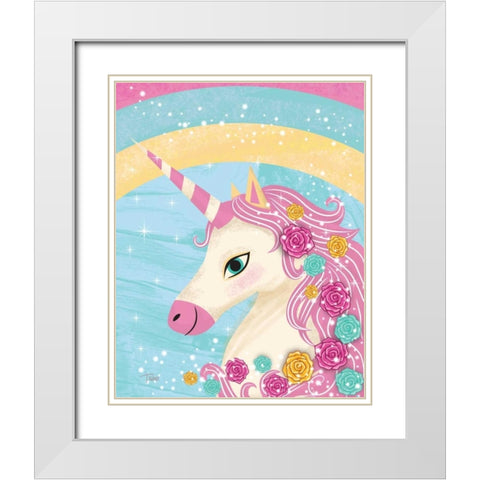 Unicorn II White Modern Wood Framed Art Print with Double Matting by Woo, Teresa
