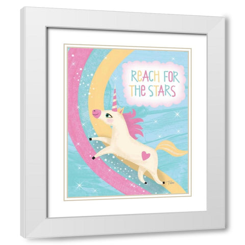 Unicorn III White Modern Wood Framed Art Print with Double Matting by Woo, Teresa