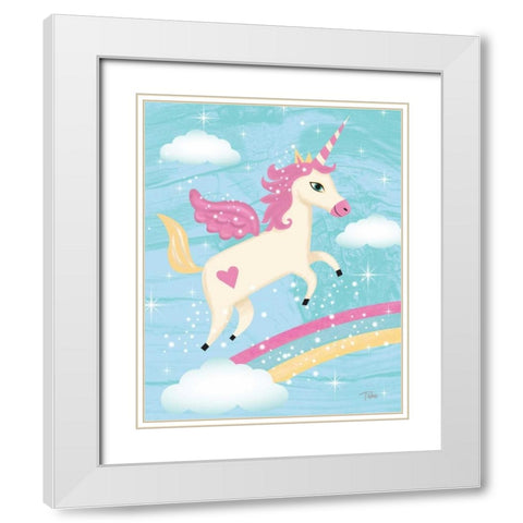Unicorn IV White Modern Wood Framed Art Print with Double Matting by Woo, Teresa