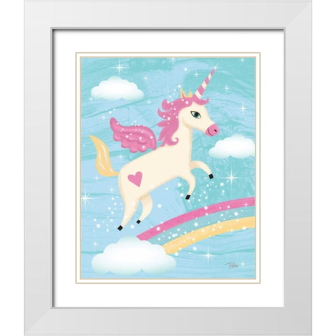 Unicorn IV White Modern Wood Framed Art Print with Double Matting by Woo, Teresa