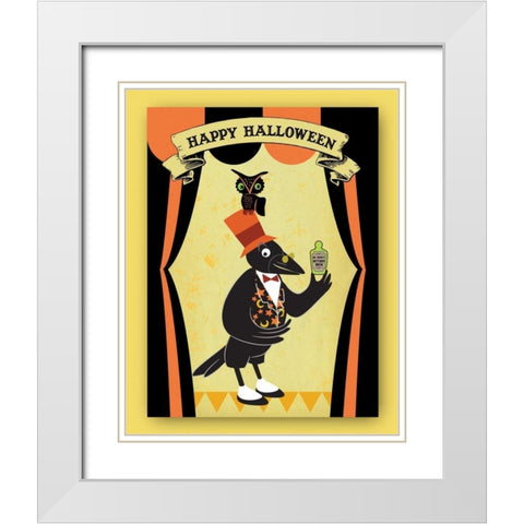 Dr. Crow I White Modern Wood Framed Art Print with Double Matting by Woo, Teresa