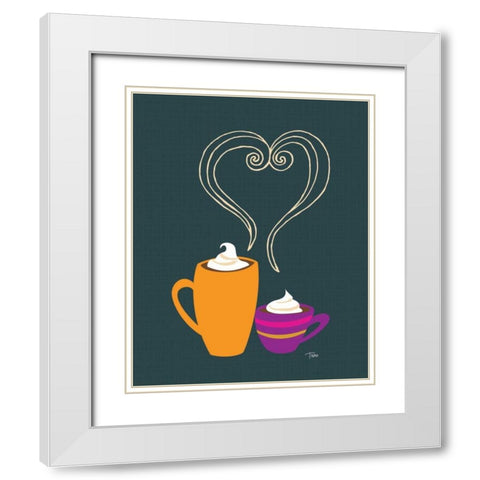 Latte Love White Modern Wood Framed Art Print with Double Matting by Woo, Teresa