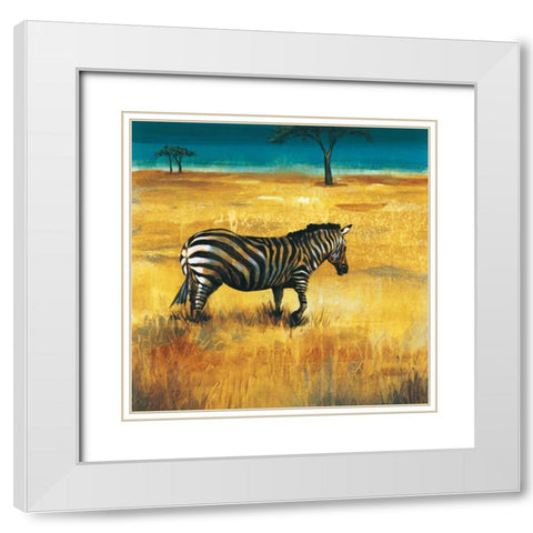 On the Plains I White Modern Wood Framed Art Print with Double Matting by Werbelow, Selina