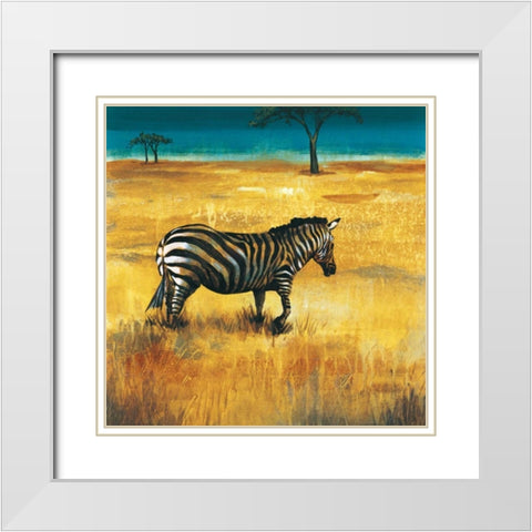 On the Plains I White Modern Wood Framed Art Print with Double Matting by Werbelow, Selina