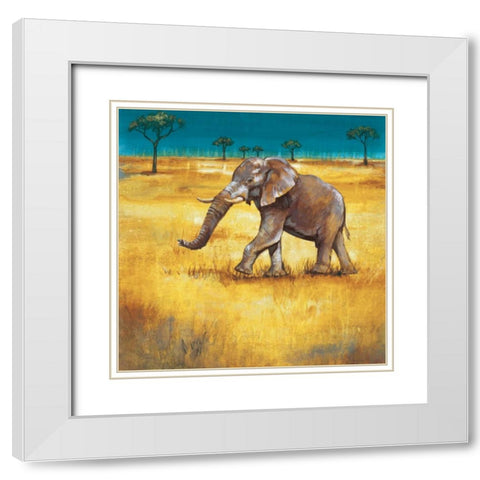 On the Plains III White Modern Wood Framed Art Print with Double Matting by Werbelow, Selina