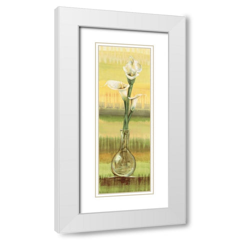 Calla Lilies White Modern Wood Framed Art Print with Double Matting by Werbelow, Selina