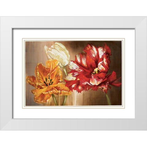 Tulips White Modern Wood Framed Art Print with Double Matting by Werbelow, Selina