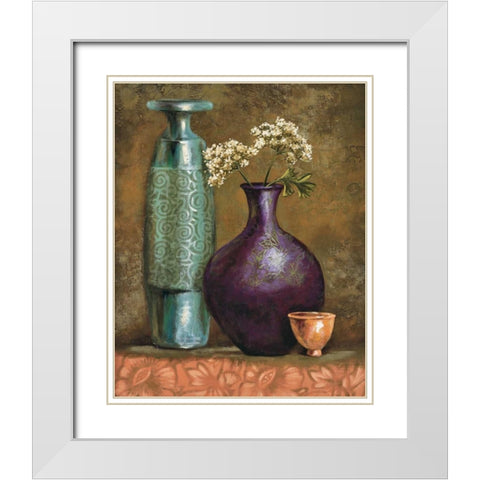 Persian Gardens II White Modern Wood Framed Art Print with Double Matting by Werbelow, Selina