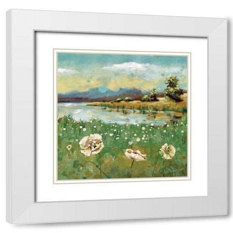 Beach Glass I White Modern Wood Framed Art Print with Double Matting by Werbelow, Selina