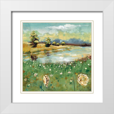 Beach Glass II White Modern Wood Framed Art Print with Double Matting by Werbelow, Selina