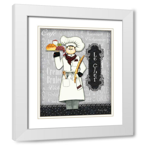 Le Chef White Modern Wood Framed Art Print with Double Matting by Wright, Sydney