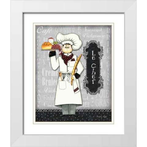 Le Chef White Modern Wood Framed Art Print with Double Matting by Wright, Sydney