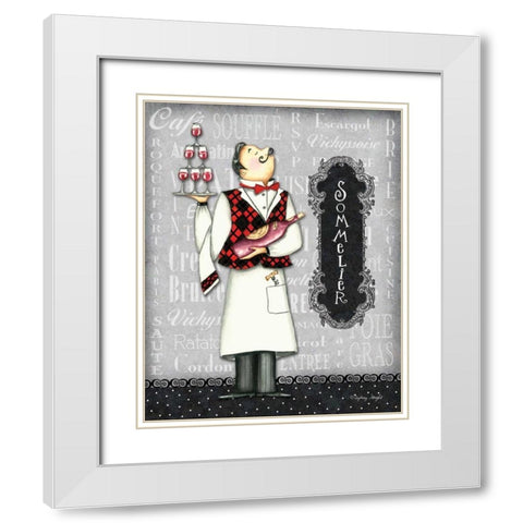 Sommelier White Modern Wood Framed Art Print with Double Matting by Wright, Sydney