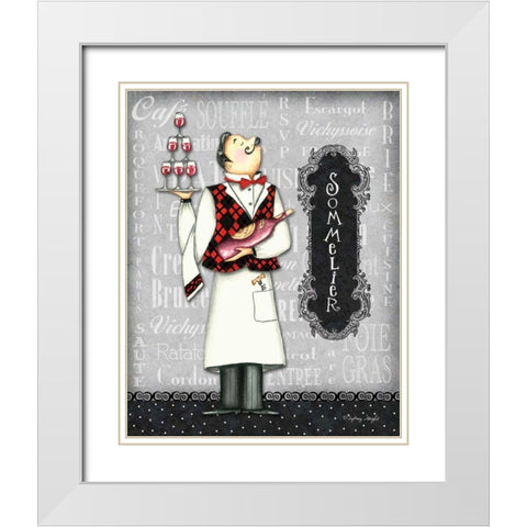 Sommelier White Modern Wood Framed Art Print with Double Matting by Wright, Sydney