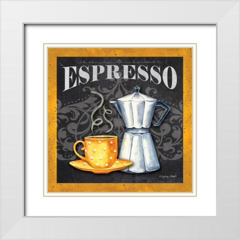 Espresso White Modern Wood Framed Art Print with Double Matting by Wright, Sydney