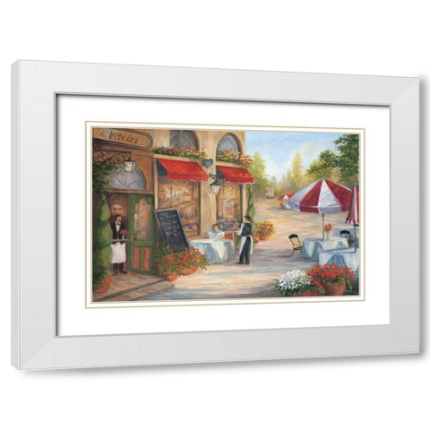 Cafe de Vittori I White Modern Wood Framed Art Print with Double Matting by Wacaster, Linda